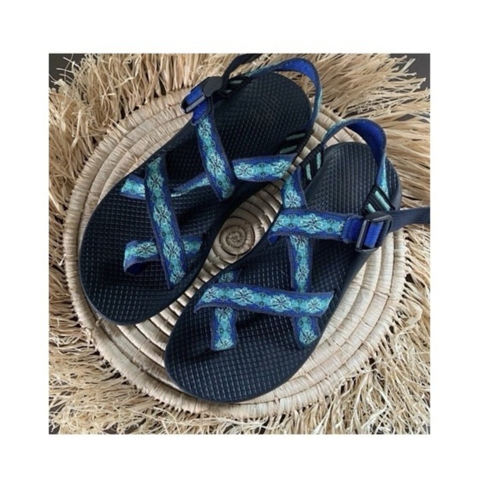 CHACO Women's Z/Cloud 2 Hiking Sandals Blue Green Size‎ 7
